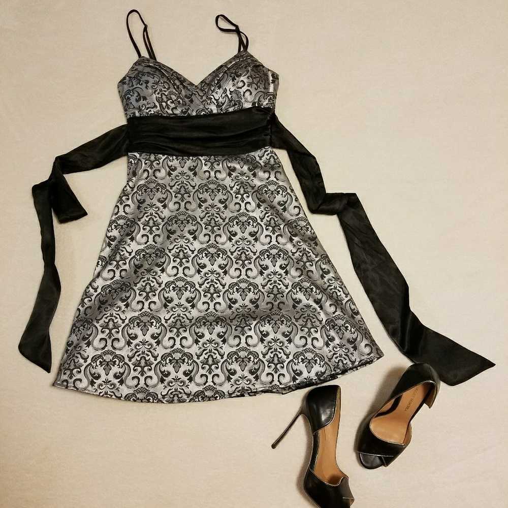 Silver/black dress